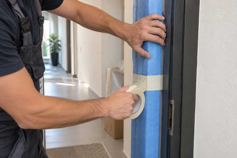 Protection d'un chambranle de porte, déménagement de Paris vers Sénégal