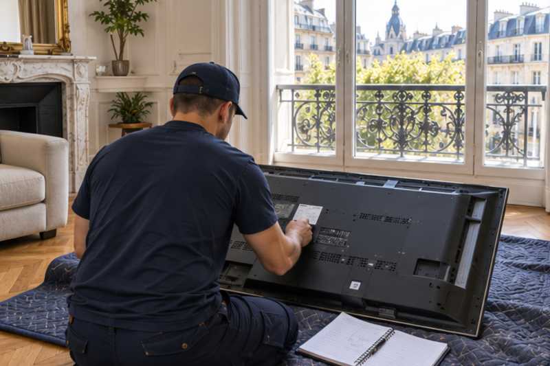 Dans un salon parisien, déménagement de Paris vers l'Ukraine